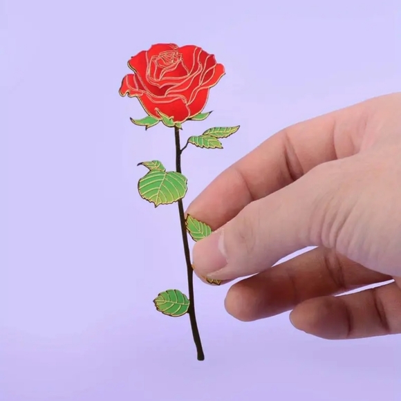 LAST ONE! NEW! Rose-shaped bookmark - Picture 1 of 6